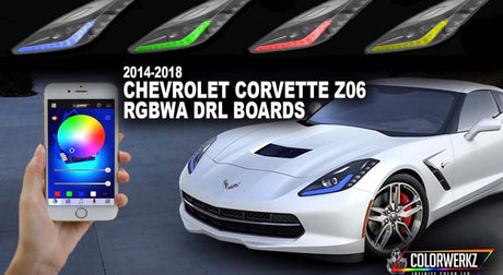 2014-2019 Chevrolet C7 Corvette RGBW +A LED DRL Boards LED headlight kit AutoLEDTech Oracle Lighting Trendz Flow Series RGBHaloKits OneUpLighting Morimoto