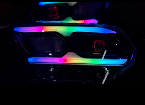 2021-2023+ Dodge Durango RGBW Color-Chasing LED DRL Prebuilt Headlights (Flow Series) LED headlight kit AutoLEDTech Oracle Lighting Trendz Flow Series RGBHaloKits OneUpLighting Morimoto