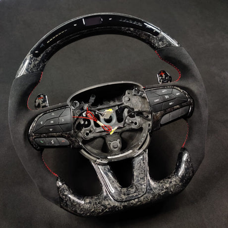 2015-2023 Dodge Charger Challenger Custom Carbon Fiber LED Steering Wheel - AutoLEDTech.com