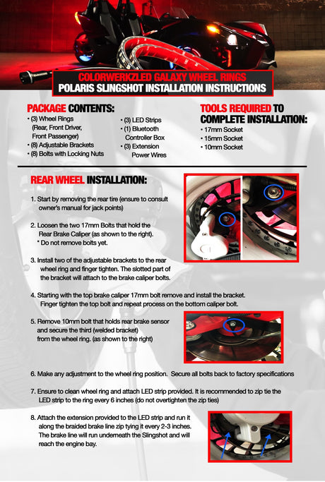 2015-2023 Polaris Slingshot RGB Color-Chasing LED Wheel Ring Lights Kit (Flow Series) LED headlight kit AutoLEDTech Oracle Lighting Trendz Flow Series RGBHaloKits OneUpLighting Morimoto