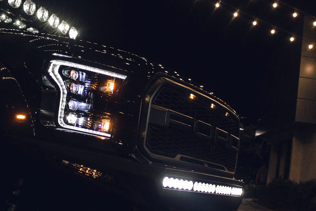 2015-2017 Ford F150 LED DRL Projector Headlights LED headlight kit AutoLEDTech Oracle Lighting Trendz Flow Series RGBHaloKits OneUpLighting Morimoto