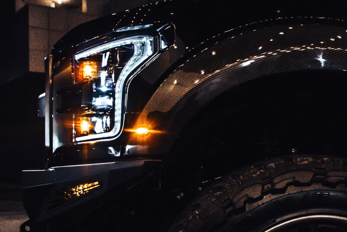 2015-2017 Ford F150 LED DRL Projector Headlights LED headlight kit AutoLEDTech Oracle Lighting Trendz Flow Series RGBHaloKits OneUpLighting Morimoto