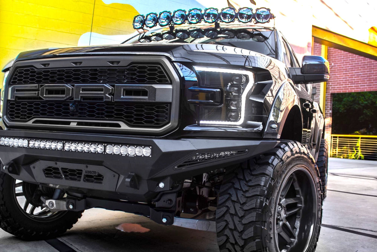 2015-2017 Ford F150 LED DRL Projector Headlights LED headlight kit AutoLEDTech Oracle Lighting Trendz Flow Series RGBHaloKits OneUpLighting Morimoto