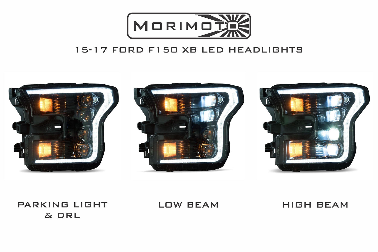 2016-2020 Ford Raptor & F150 White or Amber LED DRL Projector Headlight Assemblies LED headlight kit AutoLEDTech Oracle Lighting Trendz Flow Series RGBHaloKits OneUpLighting Morimoto