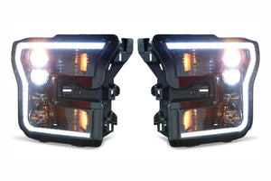 2016-2020 Ford Raptor & F150 White or Amber LED DRL Projector Headlight Assemblies LED headlight kit AutoLEDTech Oracle Lighting Trendz Flow Series RGBHaloKits OneUpLighting Morimoto