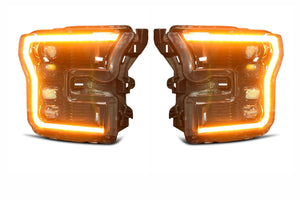 2016-2020 Ford Raptor & F150 White or Amber LED DRL Projector Headlight Assemblies LED headlight kit AutoLEDTech Oracle Lighting Trendz Flow Series RGBHaloKits OneUpLighting Morimoto
