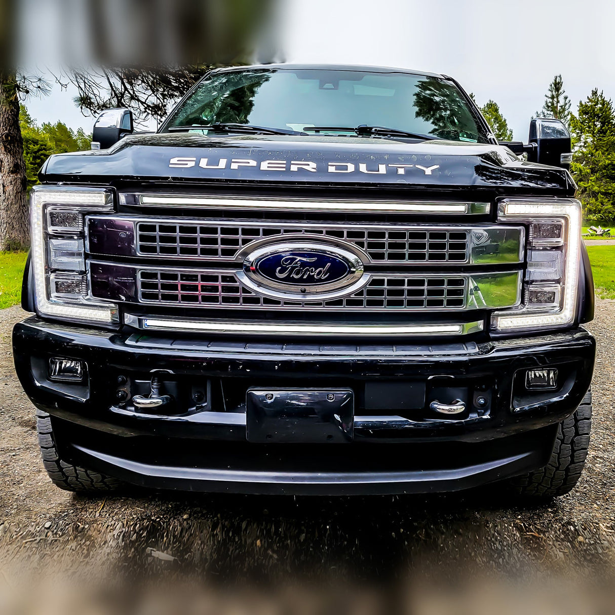 2017-2019 Ford Super Duty F250 F350 LED Grill Accent Lights Kit | XL, XLT, KR, Lariat, Platinum LED headlight kit AutoLEDTech Oracle Lighting Trendz Flow Series RGBHaloKits OneUpLighting Morimoto