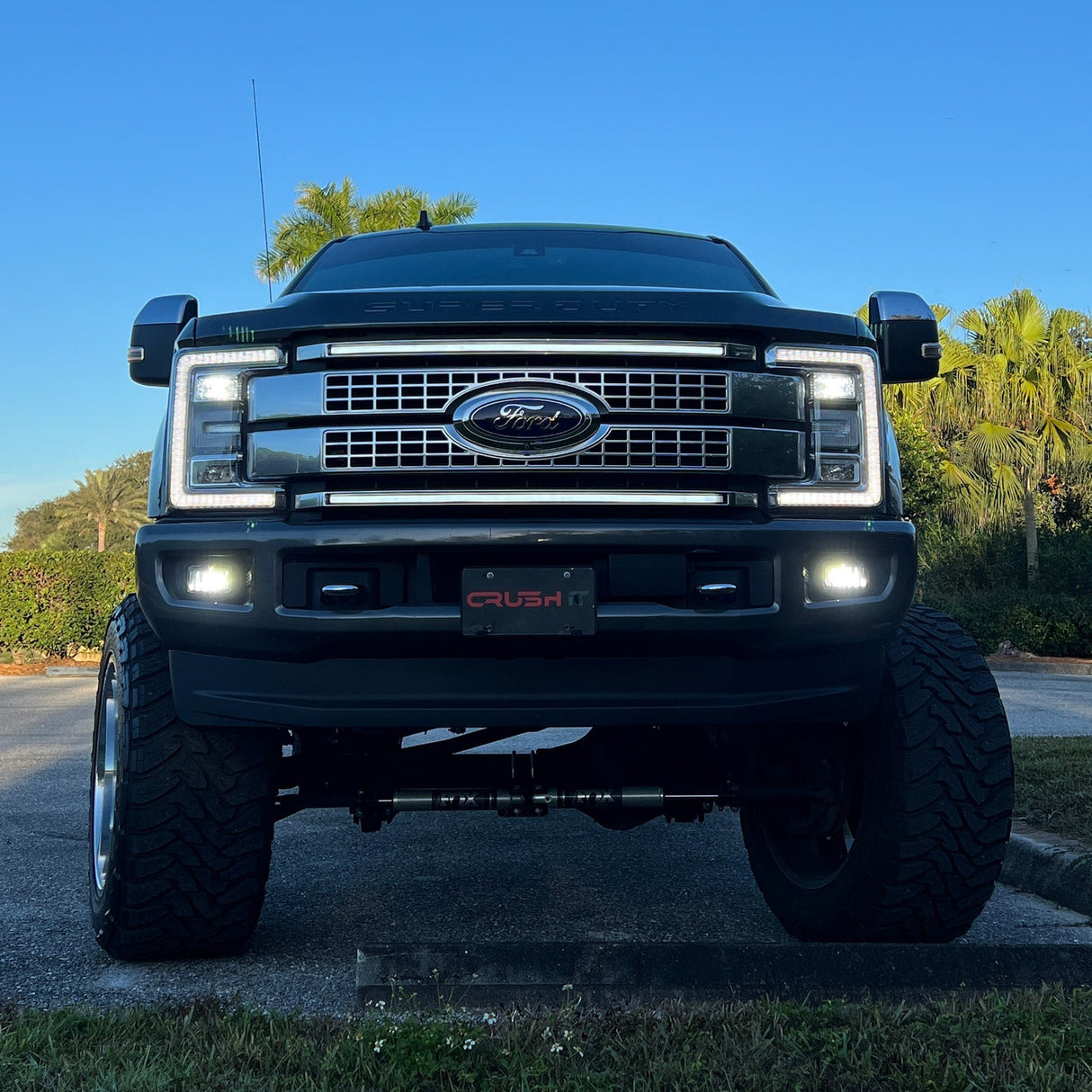 2017-2019 Ford Super Duty F250 F350 LED Grill Accent Lights Kit | XL, XLT, KR, Lariat, Platinum LED headlight kit AutoLEDTech Oracle Lighting Trendz Flow Series RGBHaloKits OneUpLighting Morimoto