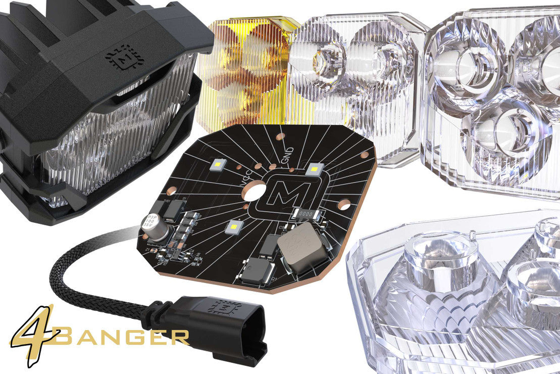 2017-2020 Ford Raptor 4Banger LED Fog Lights Pods + Bracket Assembly Kit LED headlight kit AutoLEDTech Oracle Lighting Trendz Flow Series RGBHaloKits OneUpLighting Morimoto