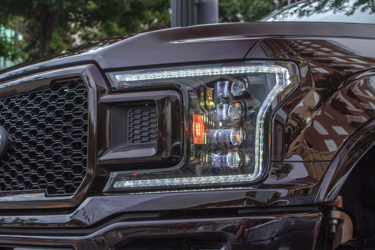 2018-2020 Ford F150 WHITE LED DRL Projector Headlights LED headlight kit AutoLEDTech Oracle Lighting Trendz Flow Series RGBHaloKits OneUpLighting Morimoto