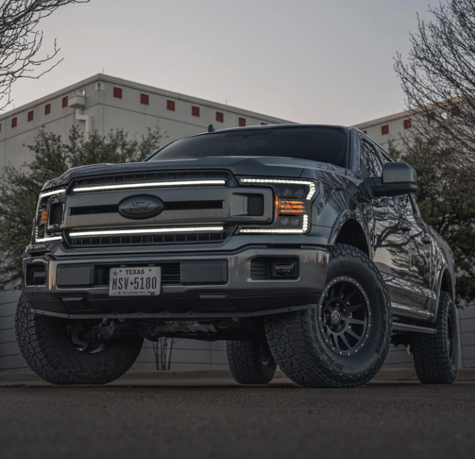 2018-2020 Ford F150 LED Grill Accent Lights Kit | XL, STX, XLT, KR, Lariat, Platinum, Limited LED headlight kit AutoLEDTech Oracle Lighting Trendz Flow Series RGBHaloKits OneUpLighting Morimoto