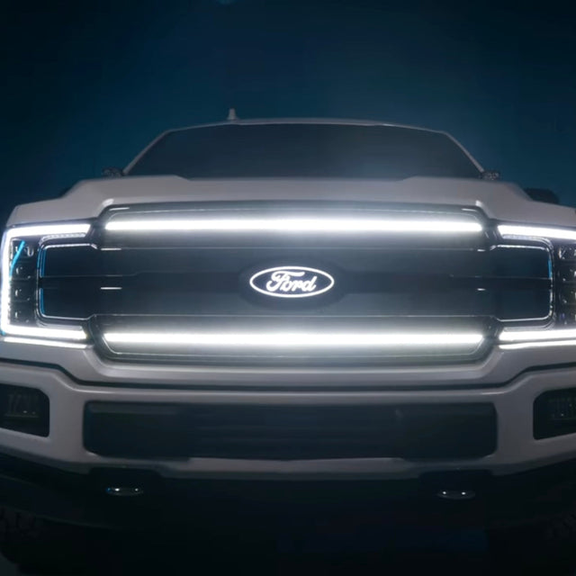 2018-2020 FORD F-150 White or Amber LED DRL Grill Light Assembly LED headlight kit AutoLEDTech Oracle Lighting Trendz Flow Series RGBHaloKits OneUpLighting Morimoto