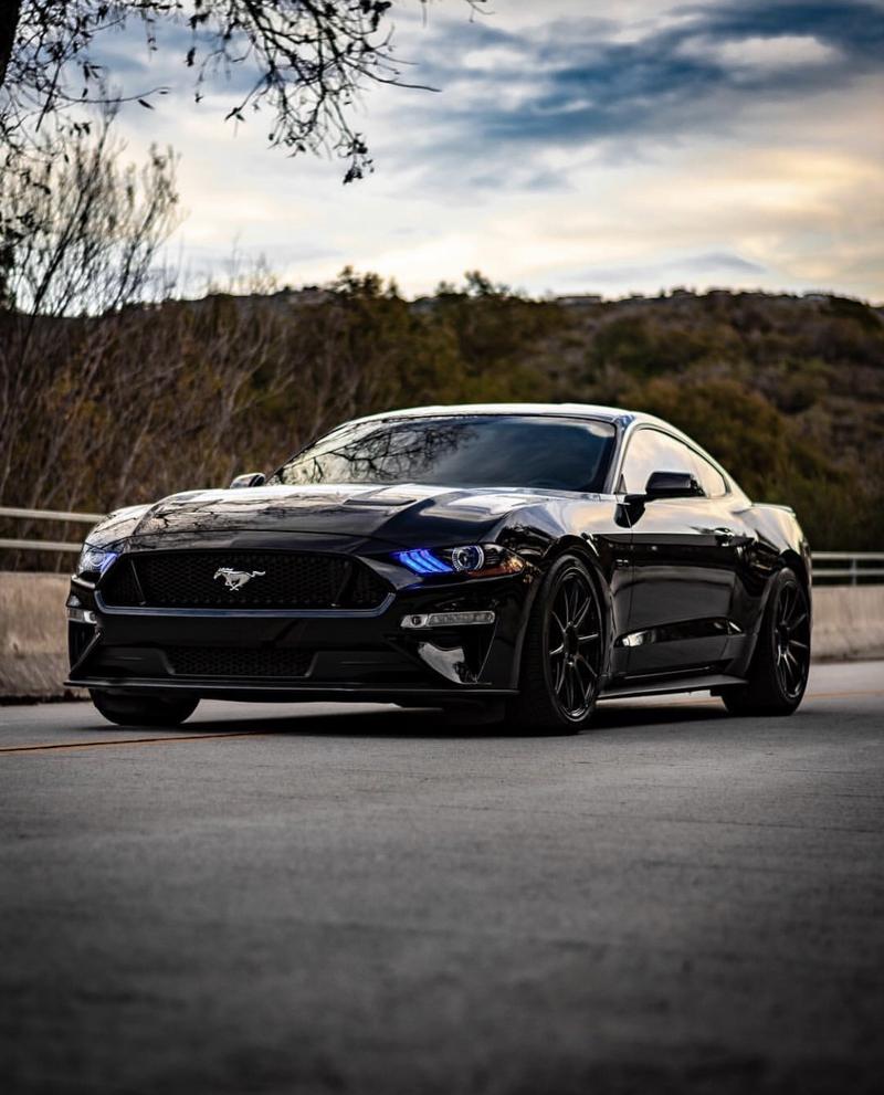 2018-2023 Ford Mustang RGBW Color-Chasing LED DRL Halo Prebuilt Headlights (Flow Series) LED headlight kit AutoLEDTech Oracle Lighting Trendz Flow Series RGBHaloKits OneUpLighting Morimoto
