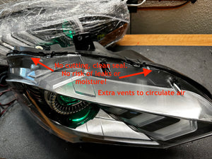 2018-2023 Ford Mustang RGBW Flow Series LED DRL Halo Headlights - AutoLEDTech.com
