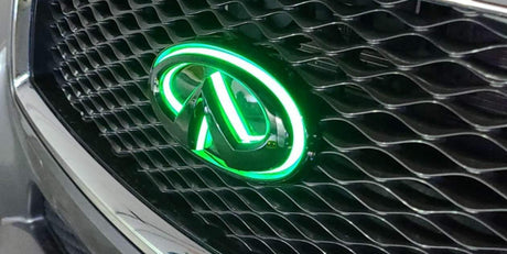 2014-2023 Infiniti Q50 Q60 Q70 Color Changing RGB LED Badge Grill Emblem Logo LED headlight kit AutoLEDTech Oracle Lighting Trendz Flow Series RGBHaloKits OneUpLighting Morimoto