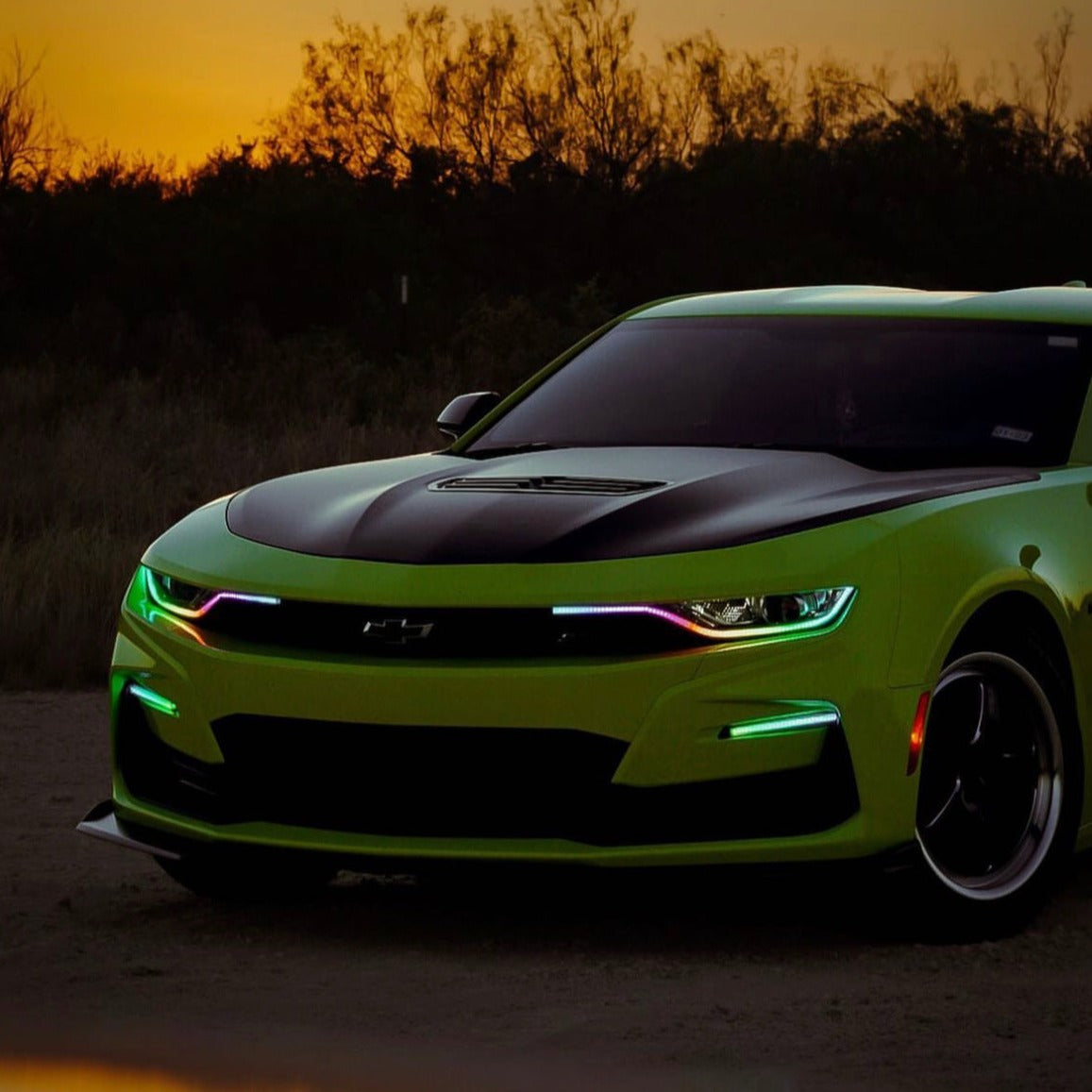 2019-2024 Chevrolet Camaro RS SS RGBW Color-Chasing LED DRL Board Tube Kit - AutoLEDTech.com