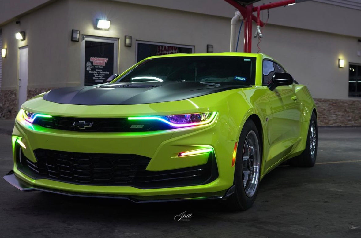 2019-2024 Chevrolet Camaro RS SS RGBW Color-Chasing LED DRL Board Tube Kit - AutoLEDTech.com