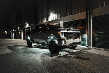 2020-2023 GMC Sierra 2500 3500 HD LED Grill Accent Lights Kit | Denali LED headlight kit AutoLEDTech Oracle Lighting Trendz Flow Series RGBHaloKits OneUpLighting Morimoto