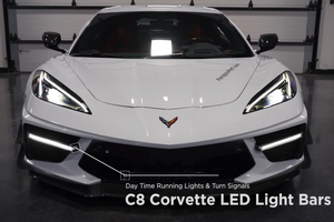 2020-2023+ Chevrolet C8 Corvette Sequential Switchback LED DRL Grill Accent Light Bar Assemblies LED headlight kit AutoLEDTech Oracle Lighting Trendz Flow Series RGBHaloKits OneUpLighting Morimoto