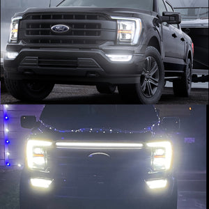 2021-2023 Ford F150 LED Grill Accent Lights Kit | Lariat LED headlight kit AutoLEDTech Oracle Lighting Trendz Flow Series RGBHaloKits OneUpLighting Morimoto