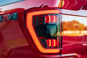 2021-2023+ Ford F-150 & Raptor Red/Smoked Full LED Tail Lights - Fits all models LED headlight kit AutoLEDTech Oracle Lighting Trendz Flow Series RGBHaloKits OneUpLighting Morimoto