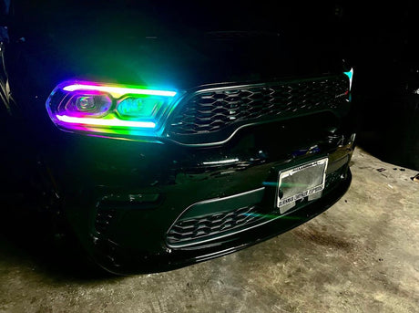 2021-2023 Dodge Durango RGBW Color-Chasing LED DRL Board Tube Kit LED headlight kit AutoLEDTech Oracle Lighting Trendz Flow Series RGBHaloKits OneUpLighting Morimoto