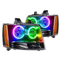 2007-2013 Chevrolet Avalanche RGBW Color-Chasing LED Halo Kit LED headlight kit AutoLEDTech Oracle Lighting Trendz Flow Series RGBHaloKits OneUpLighting Morimoto