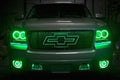 2007-2013 Chevrolet Avalanche RGBW Color-Chasing LED Halo Kit LED headlight kit AutoLEDTech Oracle Lighting Trendz Flow Series RGBHaloKits OneUpLighting Morimoto