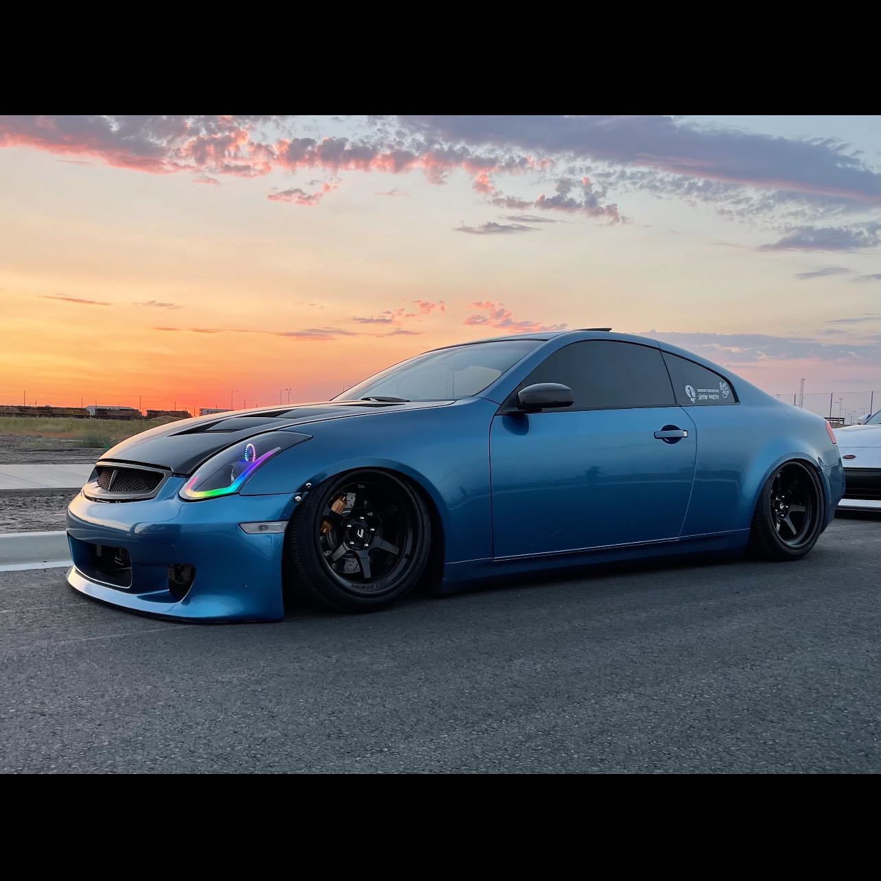 2003-2007 Infiniti G35 Coupe RGBW Color-Chasing LED Halo DRL Headlights - Flow Series LED headlight kit AutoLEDTech Oracle Lighting Trendz Flow Series RGBHaloKits OneUpLighting Morimoto