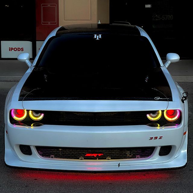 2015-2023 Dodge Challenger RGBW Color-Chasing LED Halo Kit LED headlight kit AutoLEDTech Oracle Lighting Trendz Flow Series RGBHaloKits OneUpLighting Morimoto