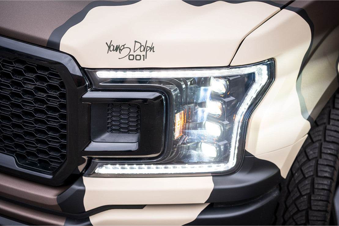 2018-2020 Ford F150 WHITE LED DRL Projector Headlights LED headlight kit AutoLEDTech Oracle Lighting Trendz Flow Series RGBHaloKits OneUpLighting Morimoto