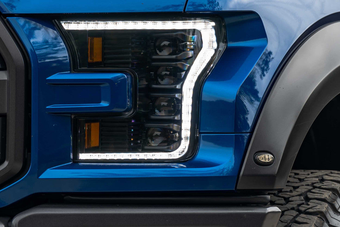 2015-2017 Ford F150 LED DRL Projector Headlights LED headlight kit AutoLEDTech Oracle Lighting Trendz Flow Series RGBHaloKits OneUpLighting Morimoto