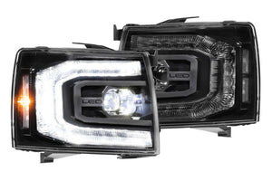 2007-2013 Chevrolet Silverado LED DRL Projector Replacement Headlights LED headlight kit AutoLEDTech Oracle Lighting Trendz Flow Series RGBHaloKits OneUpLighting Morimoto
