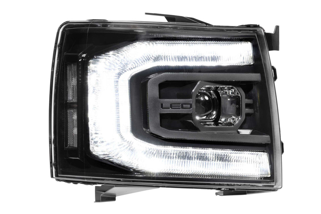 2007-2013 Chevrolet Silverado LED DRL Projector Replacement Headlights LED headlight kit AutoLEDTech Oracle Lighting Trendz Flow Series RGBHaloKits OneUpLighting Morimoto