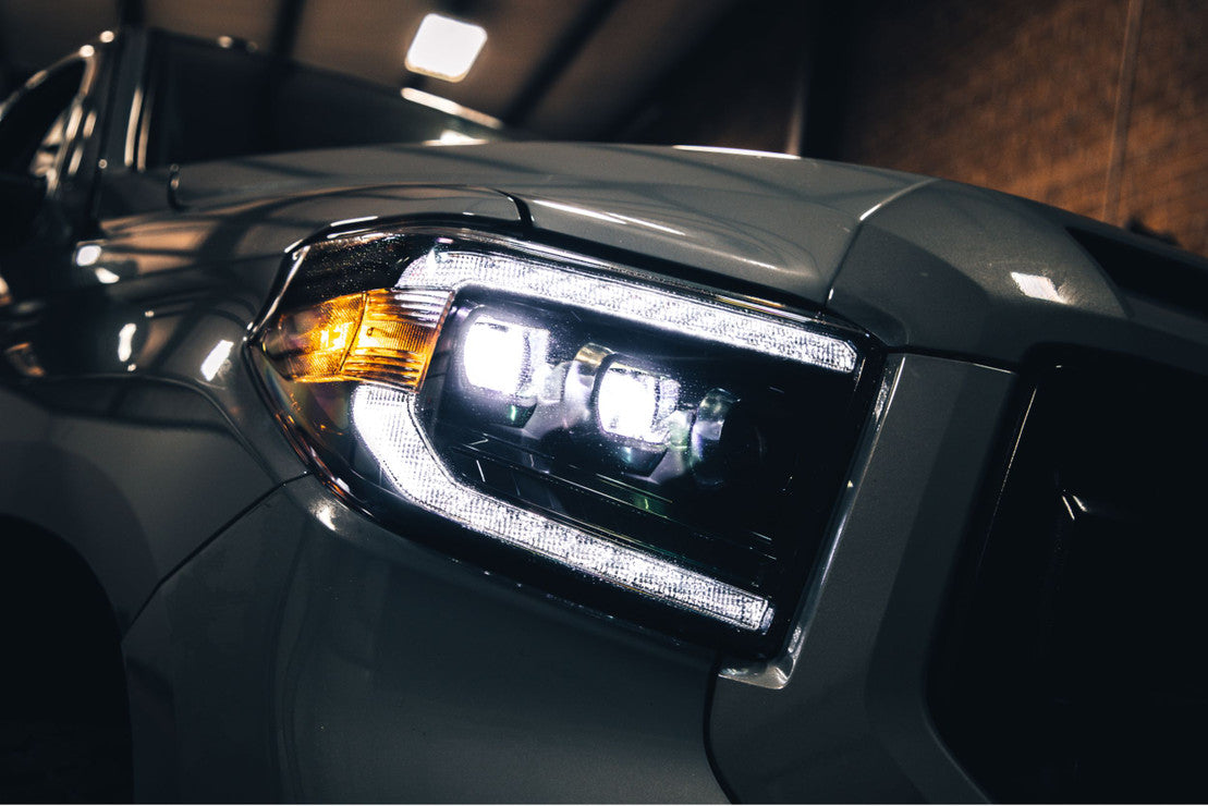 2014-2021 Toyota Tundra LED DRL Projector Replacement Headlights V2 LED headlight kit AutoLEDTech Oracle Lighting Trendz Flow Series RGBHaloKits OneUpLighting Morimoto
