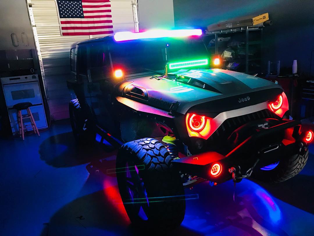 Color-Chasing LED Light Bars LED headlight kit AutoLEDTech Oracle Lighting Trendz Flow Series RGBHaloKits OneUpLighting Morimoto