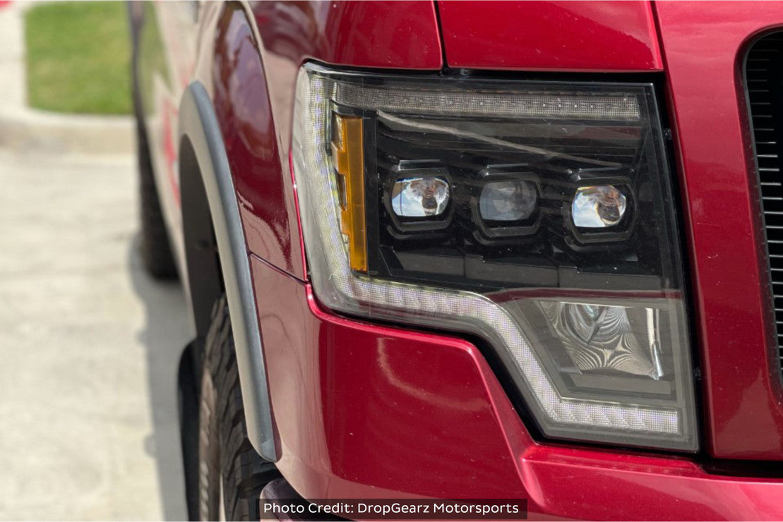 2009-2014 Ford F150 / Raptor LED DRL Projector Headlights LED headlight kit AutoLEDTech Oracle Lighting Trendz Flow Series RGBHaloKits OneUpLighting Morimoto