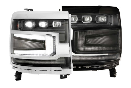2016-2018 Chevrolet Silverado 1500 LED DRL Projector Replacement Headlights LED headlight kit AutoLEDTech Oracle Lighting Trendz Flow Series RGBHaloKits OneUpLighting Morimoto