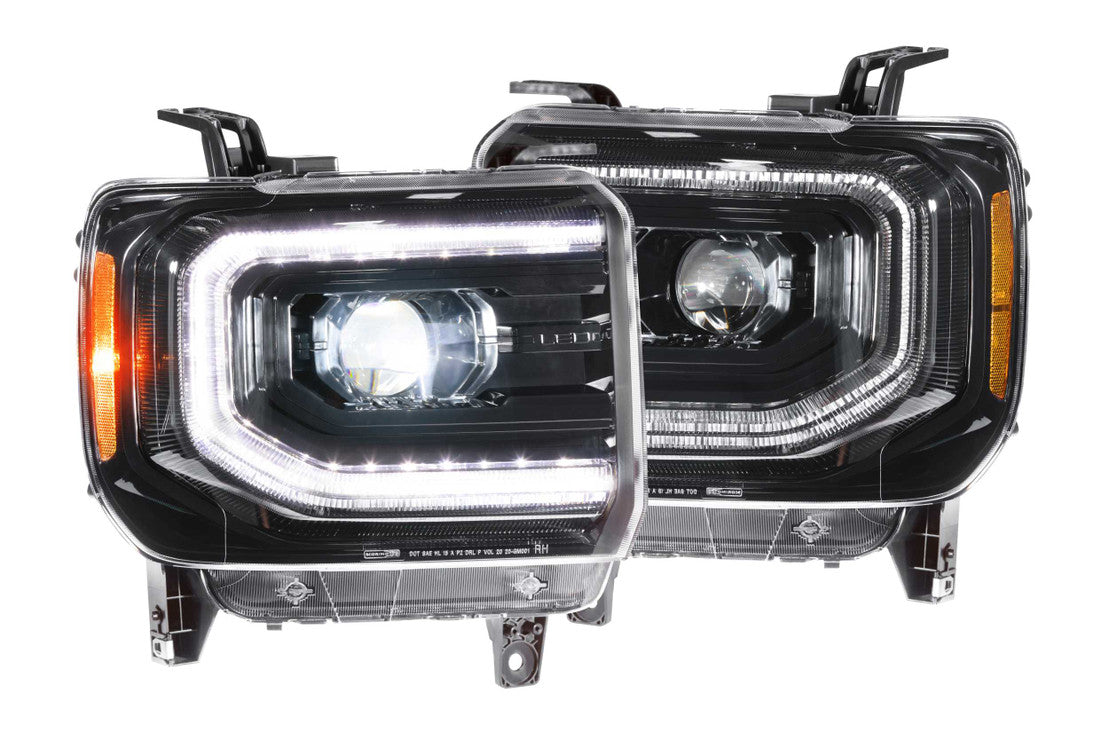 2014-2019 GMC Sierra 1500 2500 HD LED DRL Projector Replacement Headlights LED headlight kit AutoLEDTech Oracle Lighting Trendz Flow Series RGBHaloKits OneUpLighting Morimoto