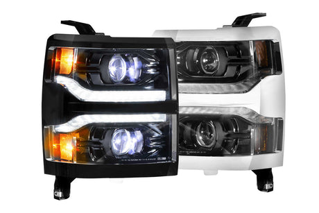 2014-2015 Chevrolet Silverado 1500 LED DRL Projector Replacement Headlights LED headlight kit AutoLEDTech Oracle Lighting Trendz Flow Series RGBHaloKits OneUpLighting Morimoto