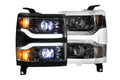 2014-2015 Chevrolet Silverado 1500 LED DRL Projector Replacement Headlights LED headlight kit AutoLEDTech Oracle Lighting Trendz Flow Series RGBHaloKits OneUpLighting Morimoto