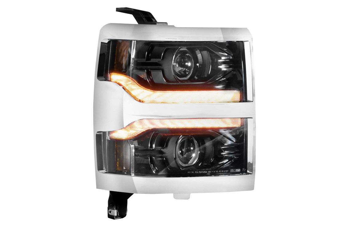 2014-2015 Chevrolet Silverado 1500 LED DRL Projector Replacement Headlights LED headlight kit AutoLEDTech Oracle Lighting Trendz Flow Series RGBHaloKits OneUpLighting Morimoto
