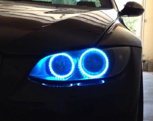 2007-2012 BMW E90 E91 E92 3 Series RGBW Color-Chasing Angel Eye LED Halo Kit LED headlight kit AutoLEDTech Oracle Lighting Trendz Flow Series RGBHaloKits OneUpLighting Morimoto