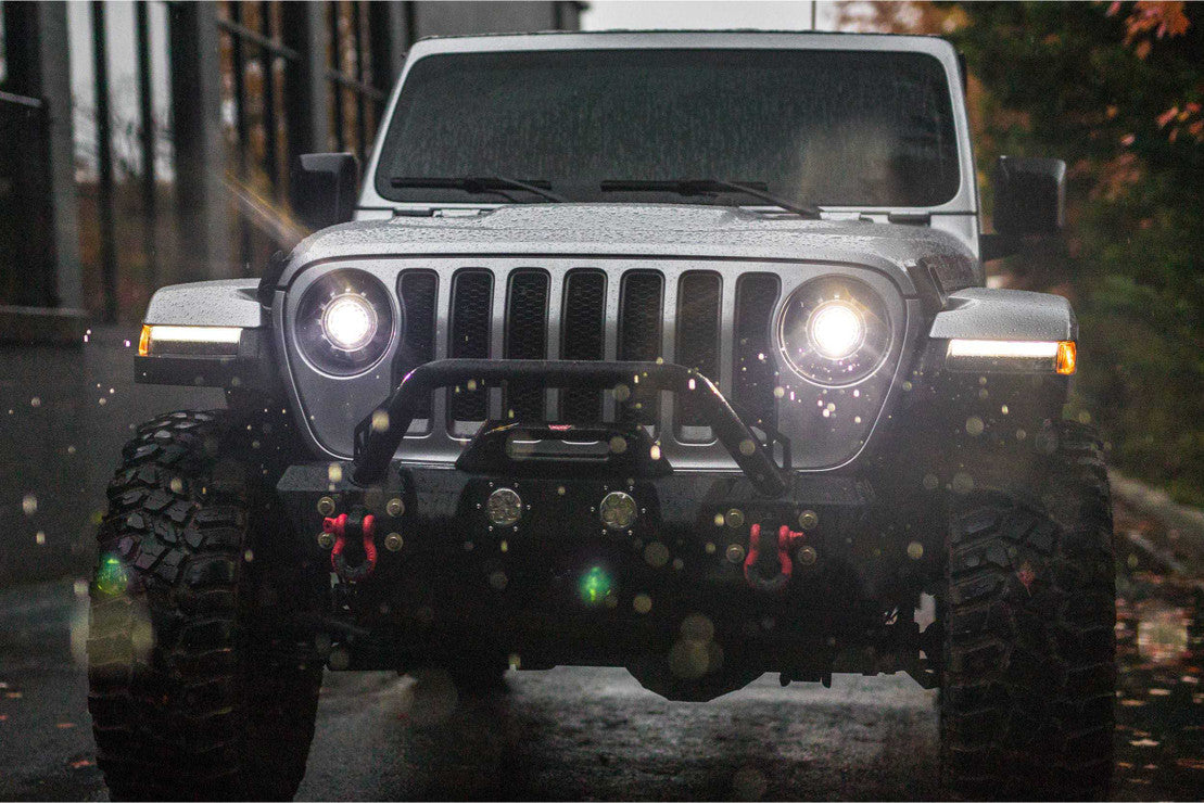 2018-2023+ Jeep Wrangler/Gladiator JL JT Bi-LED Super7 Projector Replacement Headlights - Fits all models LED headlight kit AutoLEDTech Oracle Lighting Trendz Flow Series RGBHaloKits OneUpLighting Morimoto