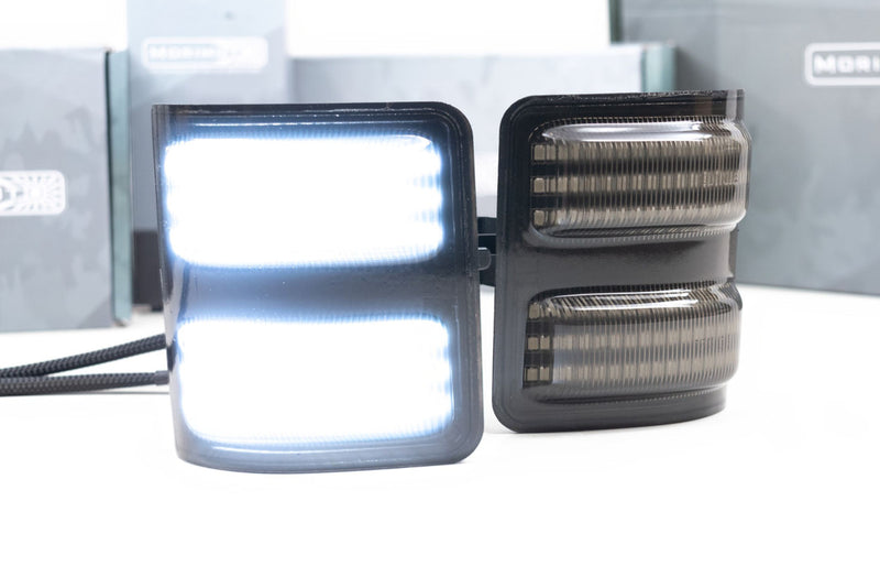 2011-2016 Ford F250 F350 Super Duty Sequential Switchback LED Smoked Mirror Lights LED headlight kit AutoLEDTech Oracle Lighting Trendz Flow Series RGBHaloKits OneUpLighting Morimoto