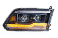 2009-2018 Dodge Ram 1500 2500 HD Amber LED DRL Projector Headlights LED headlight kit AutoLEDTech Oracle Lighting Trendz Flow Series RGBHaloKits OneUpLighting Morimoto