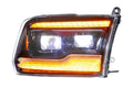 2009-2018 Dodge Ram 1500 2500 HD Amber LED DRL Projector Headlights LED headlight kit AutoLEDTech Oracle Lighting Trendz Flow Series RGBHaloKits OneUpLighting Morimoto