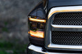 2009-2018 Dodge Ram 1500 2500 HD Amber LED DRL Projector Headlights LED headlight kit AutoLEDTech Oracle Lighting Trendz Flow Series RGBHaloKits OneUpLighting Morimoto