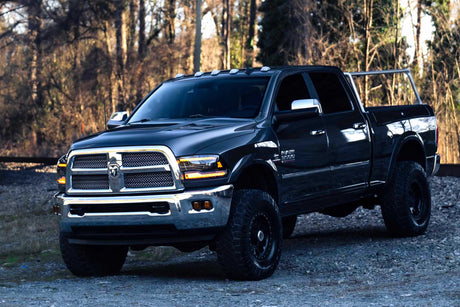 2009-2018 Dodge Ram 1500 2500 HD Amber LED DRL Projector Headlights LED headlight kit AutoLEDTech Oracle Lighting Trendz Flow Series RGBHaloKits OneUpLighting Morimoto