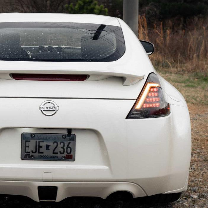2008-2020 Nissan 370z LED Replacement Tail Light Assemblies - Smoked LED headlight kit AutoLEDTech Oracle Lighting Trendz Flow Series RGBHaloKits OneUpLighting Morimoto